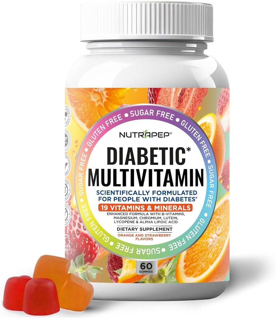 Premium Πολυβιταμίνη Μασώμενα Gummies για γυναίκες & άνδρες - Χωρίς ζάχαρη & χωρίς γλουτένη Συμπλήρωμα Βιταμίνες - Ασβέστιο Μαγγανική μαγγανική...