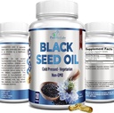 Cold Pressed Black Seed Oil - 120 Capsules, Premium Nigella Sativa Pure Black Cumin Seed Oil with Vitamin E, for Hair, Skin & Immune Health - Non-GMO 120 Capsules