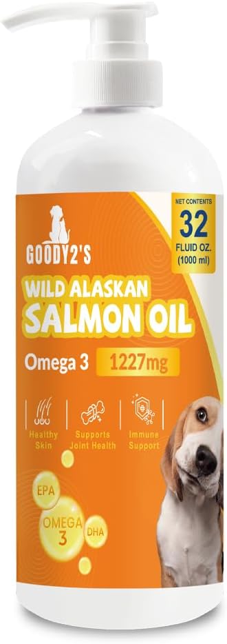 Λάδι σολομού Αλάσκας για σκύλους & γάτες - Omega 3 EPA DHA ιχθυέλαιο για υγιές δέρμα & παλτό, κοινή & υποστήριξη των οστών, Αλλεργία ανακούφιση, & φλεγμονή άμυνα - 32oz All-Φυσικό συμπλήρωμα υγρών