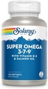 SOLARAY Super Omega 3 7 9 Υποστηρίζει υγιή δέρμα, περισσότερα EPA, DHA, Απαραίτητα λιπαρά οξέα από το ιχθυέλαιο Mini Softgel, 120ct