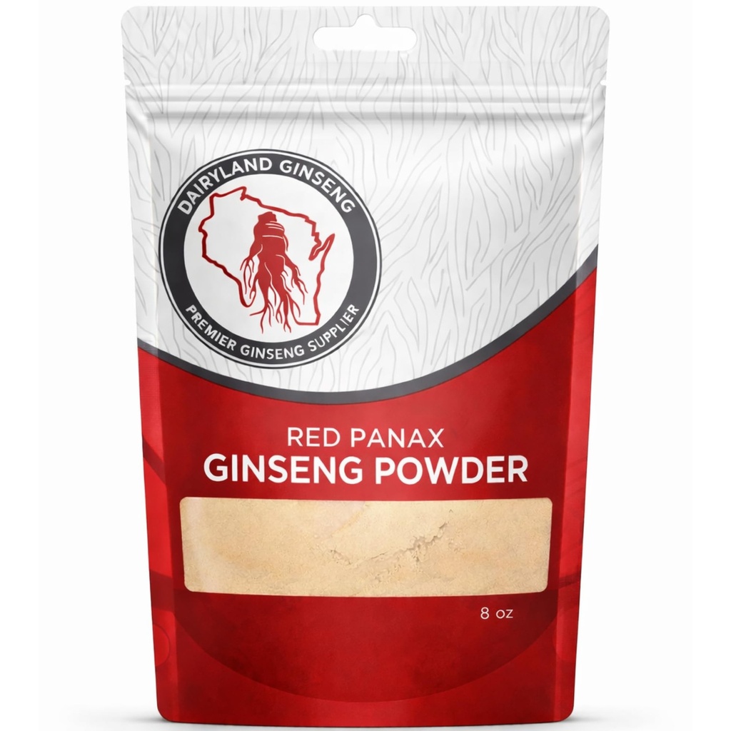 Κόκκινο Panax Ginseng σκόνη με φυσικό Ginsenosides (8 oz)- Υποστηρίζει υγιή ενέργεια, ζωτικότητα, Mood και More, κορεατική Panax Ginseng Root σκόνη για smoothies, καφέ ή ποτά (1 Pack)