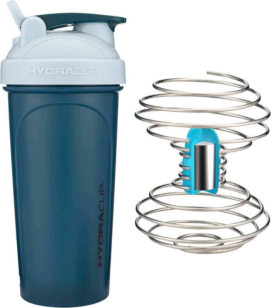 HydraCup Power Shaker w/Weighted Whisk, 28oz - Ταχύτερη ανάμειξη, λιγότερο Shaking Απαιτούμενη, Clump-free Protein Shakes, Shakeer Cup (Πολυπροπυλένιο, Μπλε)