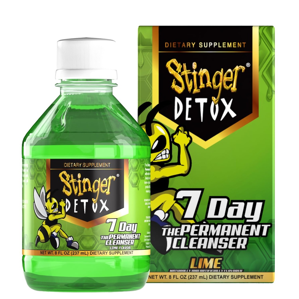 Stinger Detox 7-Day Permanent Drink – Lime Flavor – 8 FL OZ