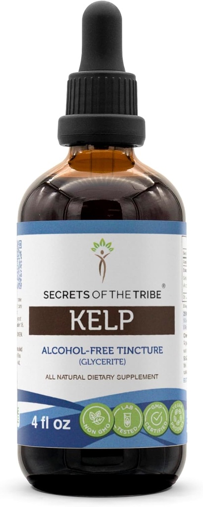 Μυστικά του αποξηραμένου φυτού Kelp Tigture Alcohol-Free Liquid Extract, Kelp (Ascophyllum nodosum) Αποξηραμένο φυτό (4 FL OZ)