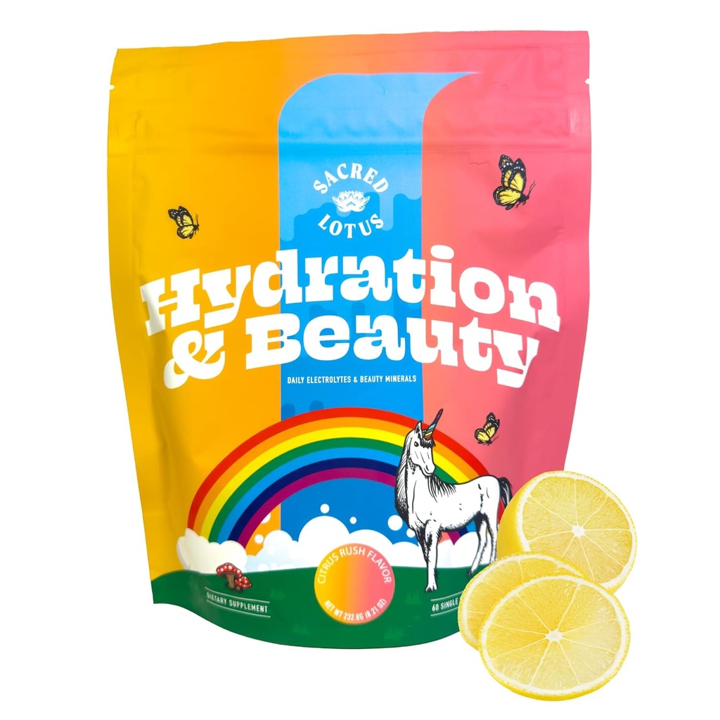 SunLife Organics Hydration & Beauty Powder - Εσπεριδοειδή Rush - Ηλεκτρολυτικό ποτό Μίγμα 