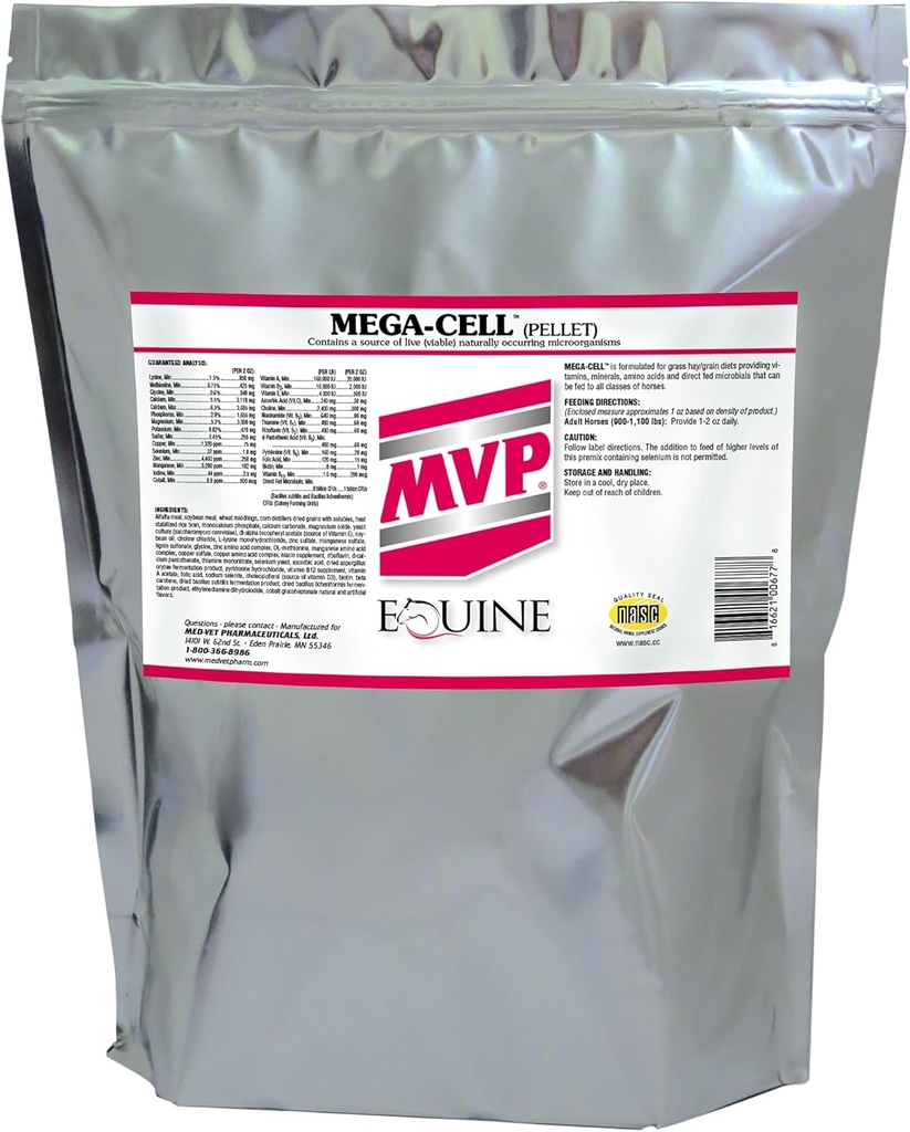 Mega-Cell (10lb) Ισορροπημένη βιταμίνη & Ορυκτή υποστήριξη για τα άλογα