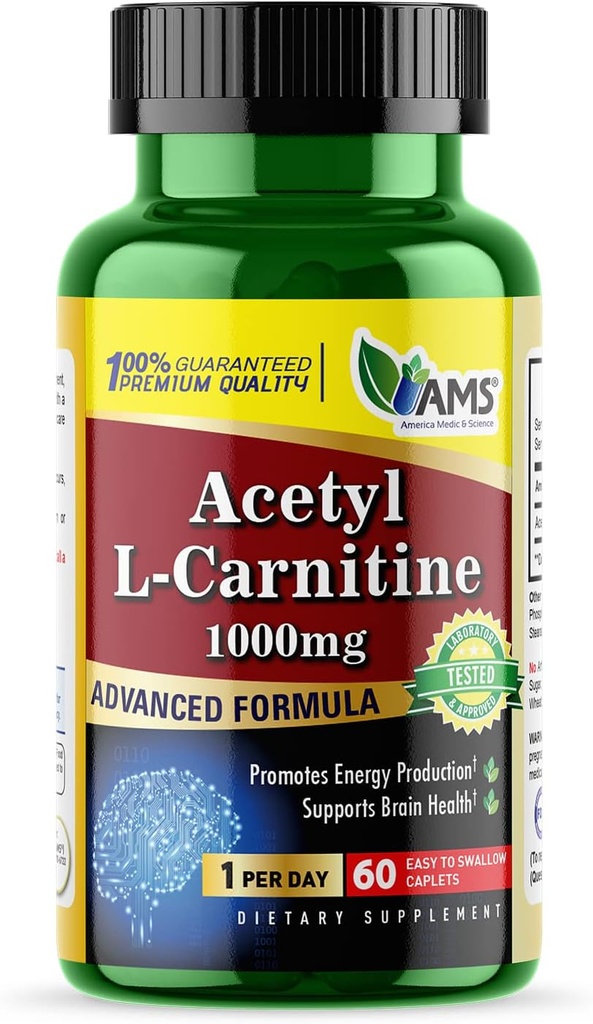 Αμερική Medic & Science Acetyl L-Καρνιτίνη 1000mg (60 δισκία) 