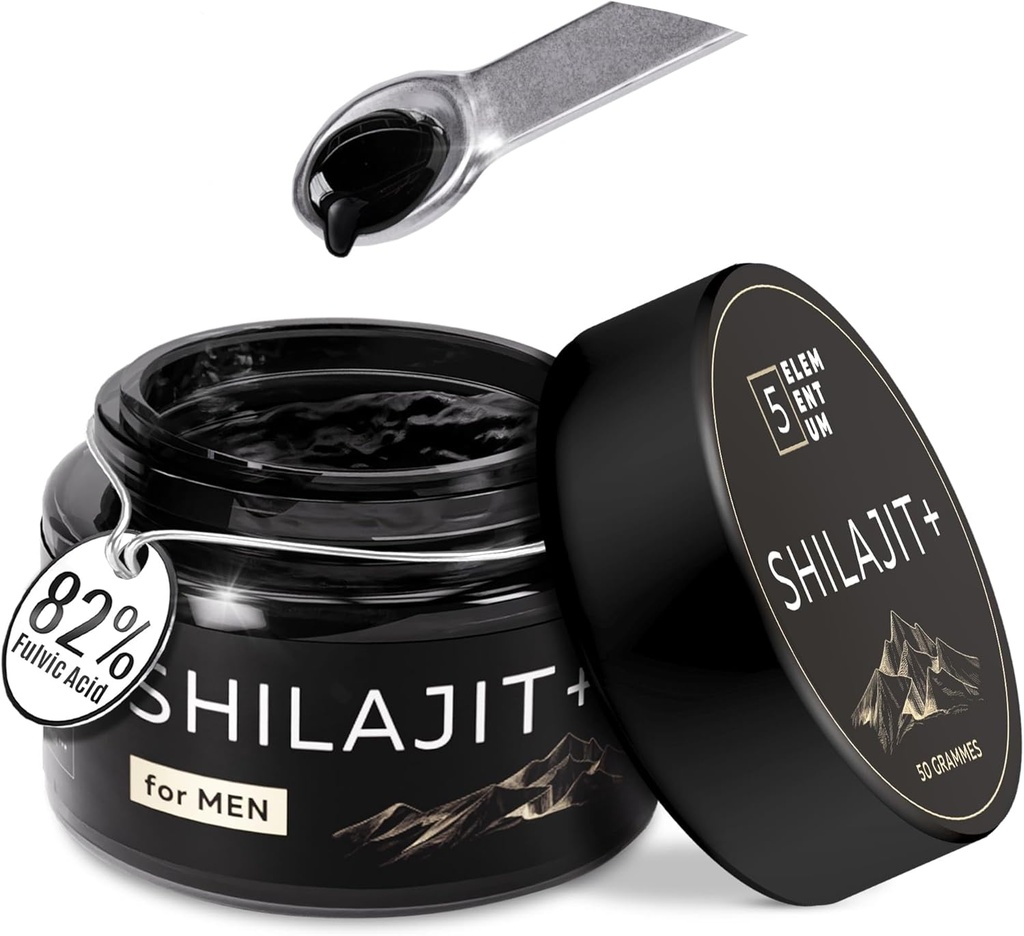 Shilajit Pure Himalayan Organic Shilajit Resin 50g - Μέγιστη Ημερήσια Δόση 500mg - Φυσικό Shilajit για άνδρες με 85+ Ίχνη Ορυκτά & Fulvic Acid για την υποστήριξη της ενέργειας ανοσοποιητική υποστήριξη 50 γραμμάρια