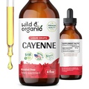 Άγρια & Βιολογική Βάμμα Πιπεριού Cayenne - Digestive Υποστήριξη με εκχύλισμα καψαϊκίνης - Υγρές σταγόνες πιπεριού Cayenne για τη συνολική ευεξία - Vegan, ζάχαρη & αλκοόλ-ελεύθερο - 4 fl oz