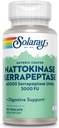 SOLARAY Nattokinase Serrapeptase Supplement - Enteric Coated - 3000 FU Nattokinase Supplement - Κυκλοφορία, Καρδιαγγειακό, Sinus Support - Εργαστήριο Επαληθευμένο, 60-Ημέρες Εγγύηση - 30 Μερίδες, 30 VegCaps