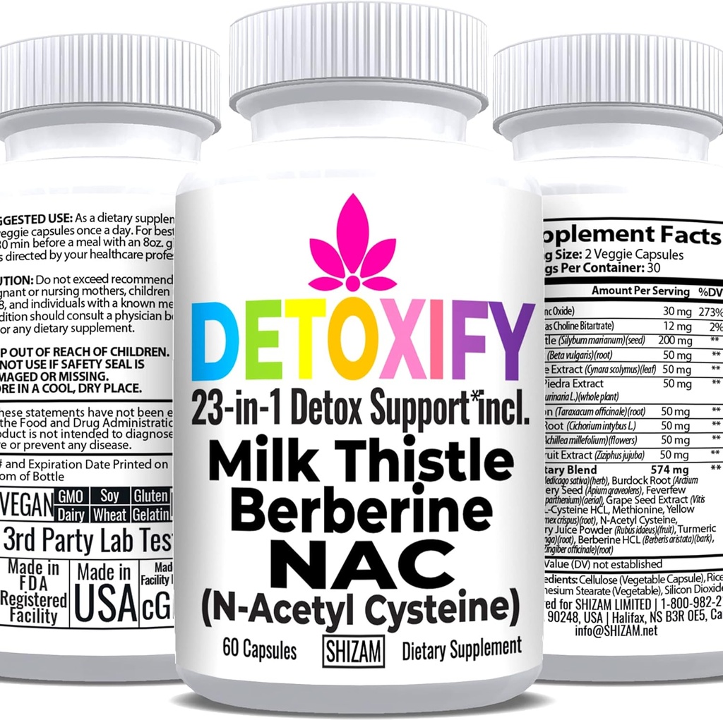 SHIZAM Γάλα Thistle NAC συμπλήρωμα N-Ακετυλ Κυστεΐνη για Glutathion 