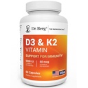 Dr. Berg Μέγιστη Δύναμη 2-σε-1 Βιταμίνη D3 K2 5000 IU 