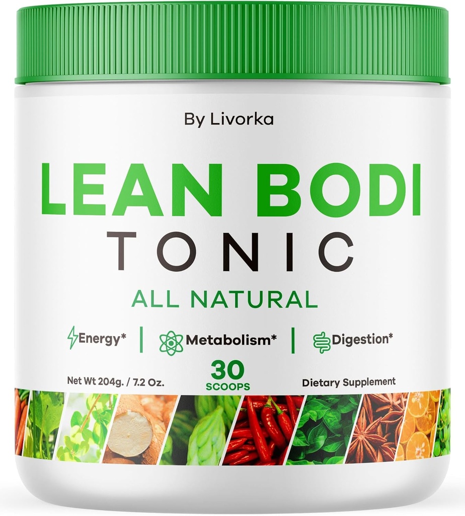 LIVORKA Lean Bodi Tonic, Όλα τα φυσικά Advanced Formula Powder - 30 εξυπηρετούν για 1 μήνα