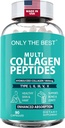Premium Multi Collagen Peptides Κάψουλες 1800mg - Τύποι I, II, III, V, X για την υποστήριξη του δέρματος, των μαλλιών, των νυχιών - Βοηθά τα οστά, αρθρώσεις, μύες, & Digestive υγεία* Hydrolyzed Collagen Συμπλήρωμα 90 κάψουλες