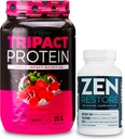 Nutrology TRIPACT Protein Powder, 7-in-1 Replacement Meal Shake, Superberry (40 σέρβις) Zen Natural Magnesium Supplement (30 σέρβις)