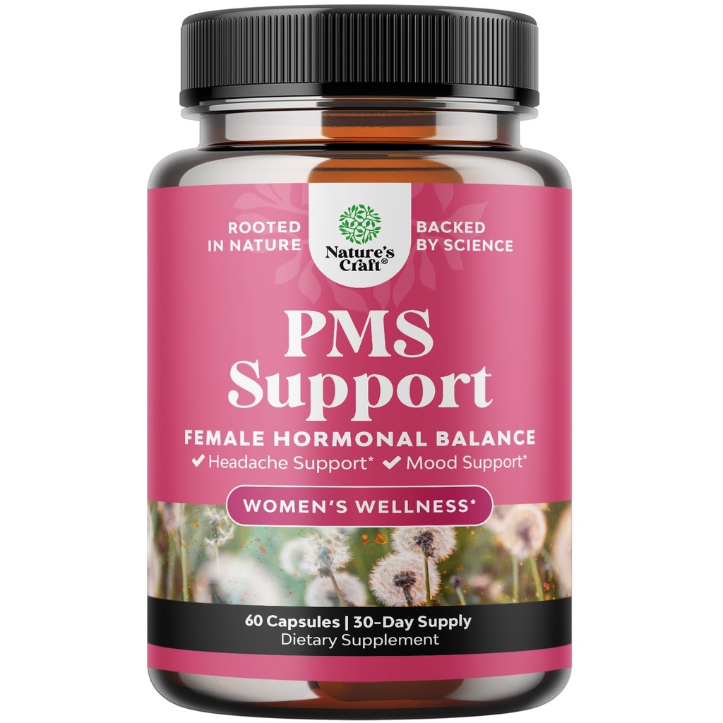 PMS συμπλήρωμα υποστήριξης για τις γυναίκες – ισορροπία ορμονών για τις γυναίκες & εμμηνόρροια δυσφορία με DIM, chasteberry, μαύρο Cohosh & Ashwagandha - για την περίοδο Cramps Ευκολία, Εμμηνόπαυση Bloating, Mood Swing – 60 Ct