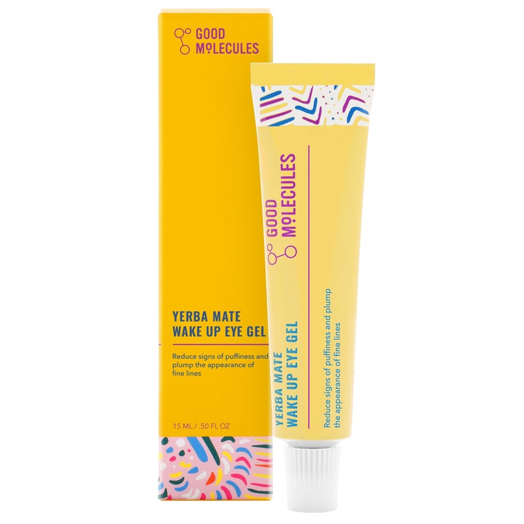 Good Molecules Yerba Mate Wake Up Eye Gel - Hydrating Under Eye Gel Cream με Υαλουρονικό οξύ και καφεΐνη - Target Dark Circles and Puffiness - Δερμάτινη φροντίδα για το πρόσωπο