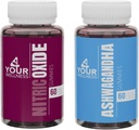 4YWN Nitric Oxide και Ashwagandha Gummies συμπλήρωμα Bundle, ενίσχυση της ενέργειας και της αποκατάστασης, μη GMO, χωρίς γλουτένη, Glatin Free & Kosher για καθημερινή ενίσχυση εστίασης