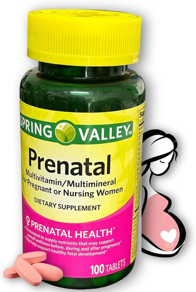 Prenatal Vitamins- Multivitamin Multimineral for Pregnant and Nursing Women Supplement Tablets 100 Ct