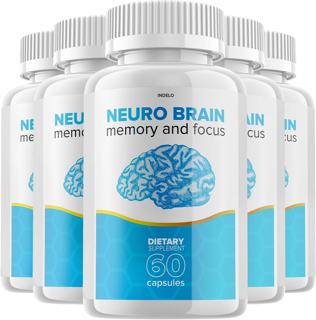 (5 Pack) Neuro Brain and Focus Supplement, Neuro Brain Memory Focus and Cognitive Support, Neuro Brain Pills Nootropic NeuroBrain to Boost Memory Neuro Brain Vitamin (300 Capsules)