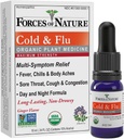 Forces of Nature Cold & Cough Relief, Organic Homeopathic Medicine for Cough, Congestion, Body Aches, Headache, Chills & Fatigue, Maximum Strength, Non-Drowsy Formula, 10ml (0.34 fl oz)