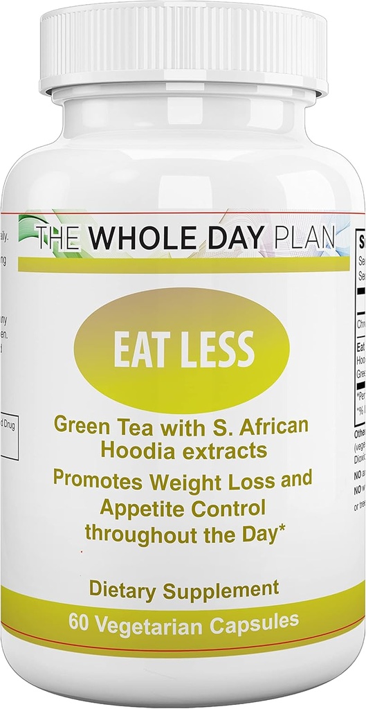 The WHOLE DAY Plan EAT Less - Weight Loss Pills for Women and Men That Works Fast - Appetite Suppressant Fat Burning Supplements, 60 Capsules, Made in USA