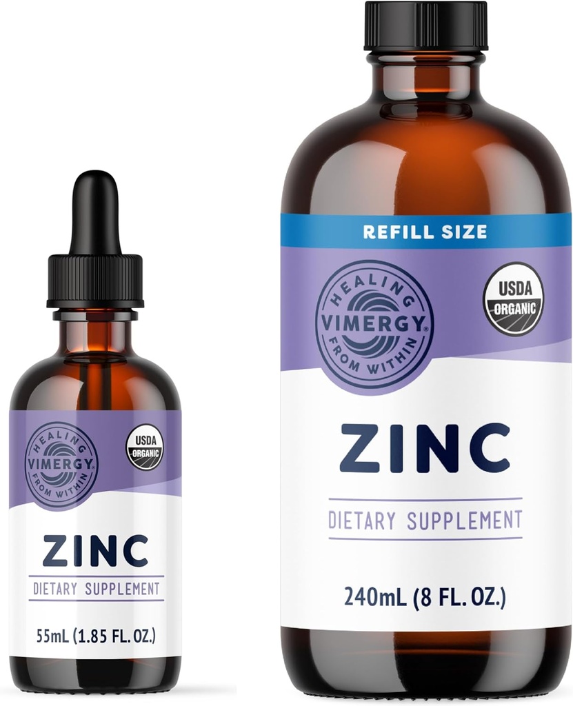 Vimergy Liquid Zinc 55 mL and Zinc Refill 240 mL - Bundle