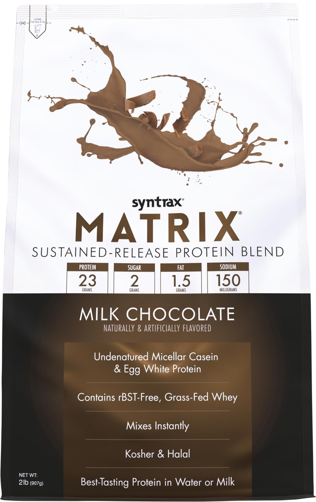 Syntrax Nutrition Matrix - Μείγμα πρωτεΐνης παρατεταμένης αποδέσμευσης, σοκολάτα γάλακτος 5 lbs.