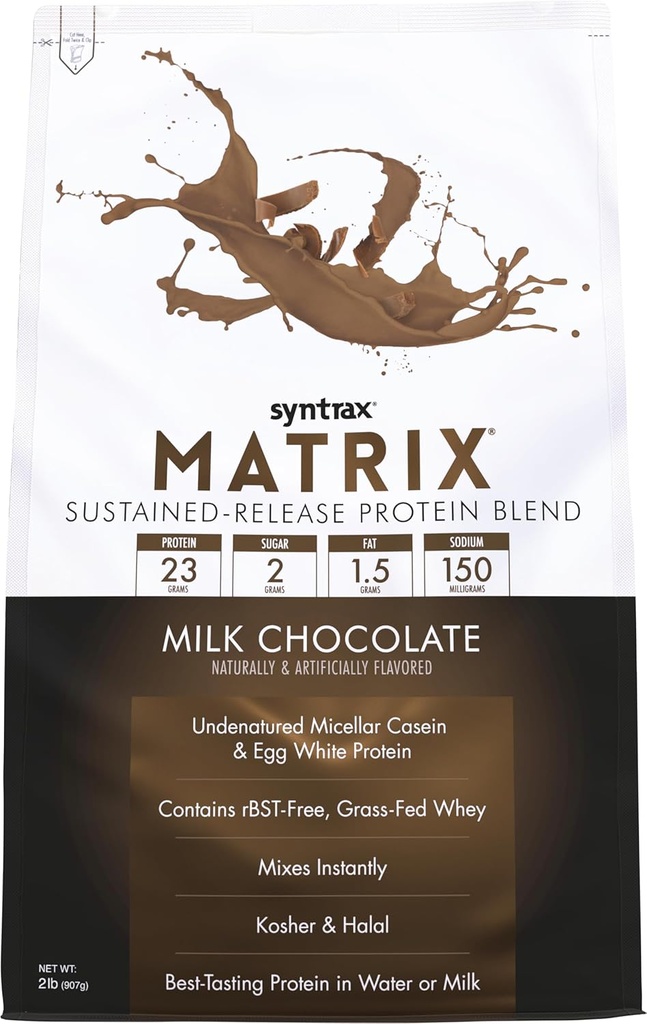 Syntrax Nutrition Matrix - Μείγμα πρωτεΐνης παρατεταμένης αποδέσμευσης, σοκολάτα γάλακτος 5 lbs.