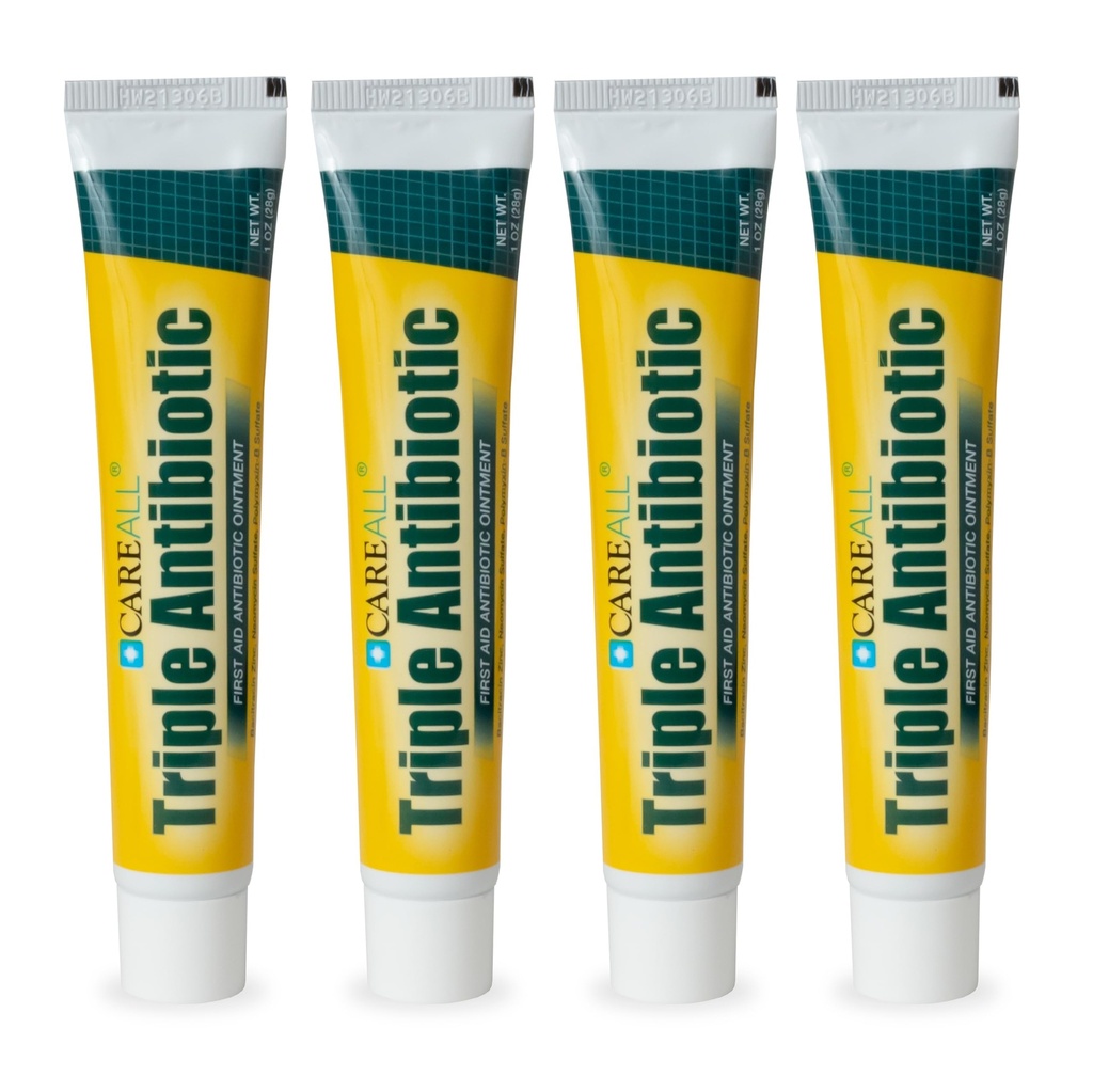 CareAll Triple Antibiotic Aintment 1.0 oz (4 Pack), Αλοιφή πρώτων βοηθειών για μικρές σχισμές, περικοπές και εγκαύματα για να βοηθήσει στην πρόληψη της μόλυνσης, σε σύγκριση με τα ενεργά συστατικά της κύριας μάρκας