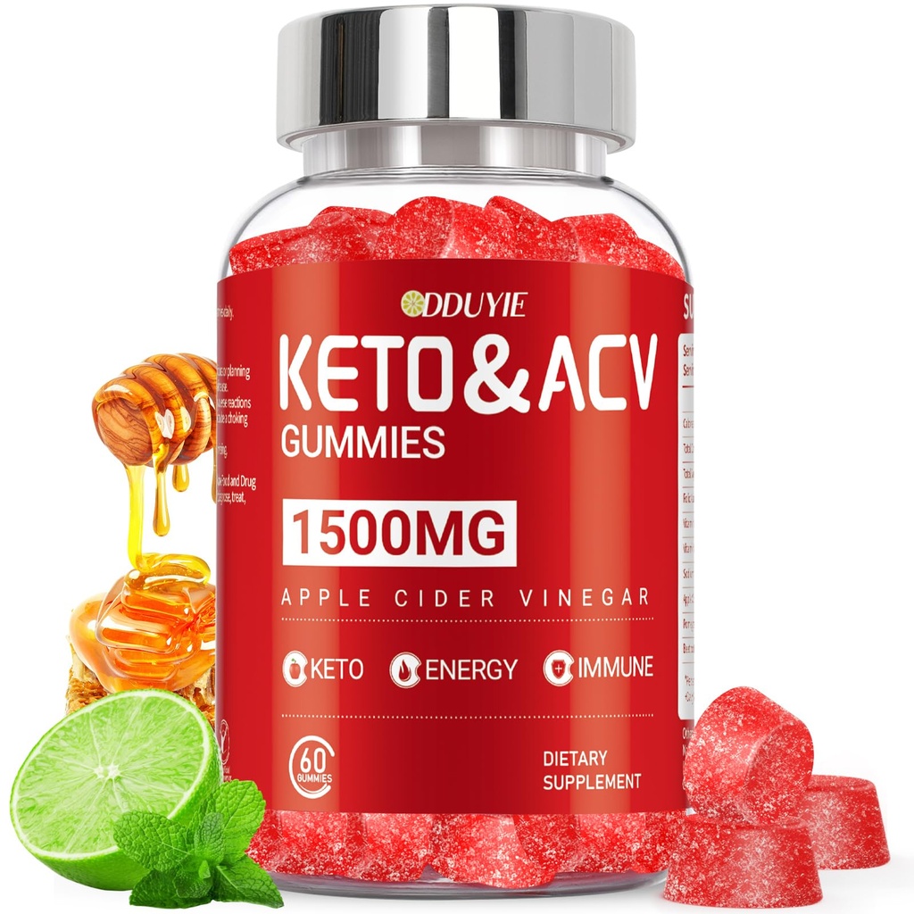 Keto ACV Gummies Advanced Weight Loss - 1500mg Keto ACV Gummies for Weight Loss - with Pomegranate Beetroot & Vitamin B12 B6 - GMO Free & Made in USA - 60 Vegan
