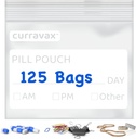 Pill Pouch Bags for Travel Pack of 125- BPA Free 3 x 2.75 inch Pill Pouch - Pill Pouches for Medicine with Write on Label –Clear Ziplock Pill Baggies for Medicine Organizer