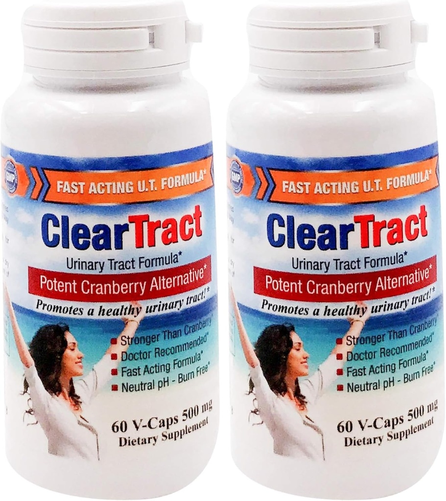 Cleartract D-Mannose Formula Capsules, 500 Mg, 60 Count (Pack of 2)