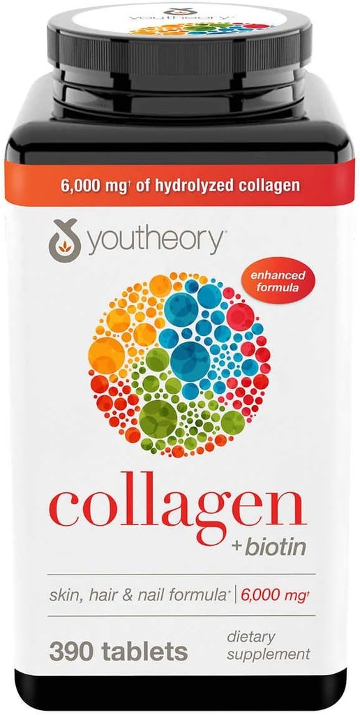 Youtheory Collagen Plus Βιοτίνη, 390 δισκία (4 συσκευασία)
