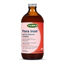Flora Iron - Vegan Liquid Iron Supplement with B Vitamins - Προσφορές Κόκκινο Αίμα & Ενεργειακή Υποστήριξη - Yeast-Free & Gluten-Free - Delicious Fruit Juice Base - 15 fl. oz. Γυάλινη φιάλη