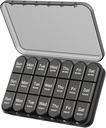Daviky Pill Organizer 3X την ημέρα, Weekly Pill Box 7 Day, Travel Pill Case with Large Containers, Light-Proof Pill Case for Vitamins, Medication, Συμπληρώματα και ιχθυέλαια (Μαύρο)