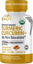 Nature's Fusions Nutri Organic Turmeric Supplement 1425mg - 40x More Bioδιαθέσιμα - 95% Κουρκουμινοειδή - Κουρκουμίνη κουρκουμίνη με Μαύρο Πιπέρι, Ginger & Turmeric Oil - Συμπλήρωμα