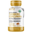 Nature's Fusions Nutri Organic Turmeric Supplement 1425mg - 40x More Bioδιαθέσιμα - 95% Κουρκουμινοειδή - Κουρκουμίνη κουρκουμίνη με Μαύρο Πιπέρι, Ginger & Turmeric Oil - Συμπλήρωμα