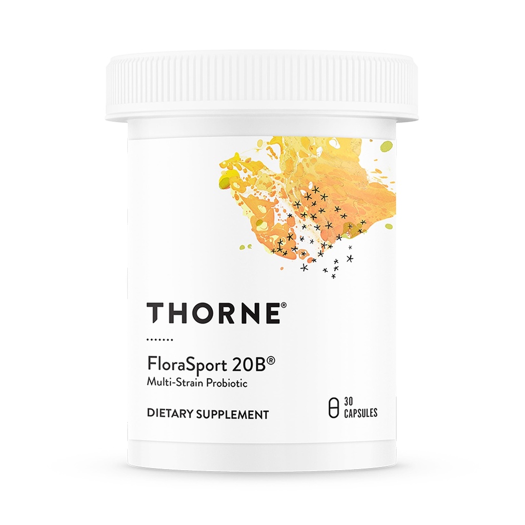 THORNE - FloraSport 20B - Shelf-Stable Probiotic Blend - Supports Gut, Immune & Digestive Health - Occasional Gas, Bloating, Diarrhea & Constipation Relief* - NSF Certified for Sport - 30 Capsules