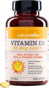 NatureWise Vitamin D3 1000iu (25 mcg) 1-Ετήσιος εφοδιασμός για την υποστήριξη του ανοσοποιητικού, υγιής λειτουργία των μυών, και την υγεία των οστών - Μη ΓΤΟ, Χωρίς γλουτένη σε οργανικό επιπλέον παρθένο ελαιόλαδο, (Mini Softgel), 360 κόμης