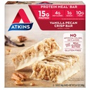 Atkins Vanilla Pecan Crisp Protein Meal Bar, Υψηλή Ίνες, 1g Ζάχαρη, 4g Net Carb Meal Replacement, Keto Friendly, 5 Count