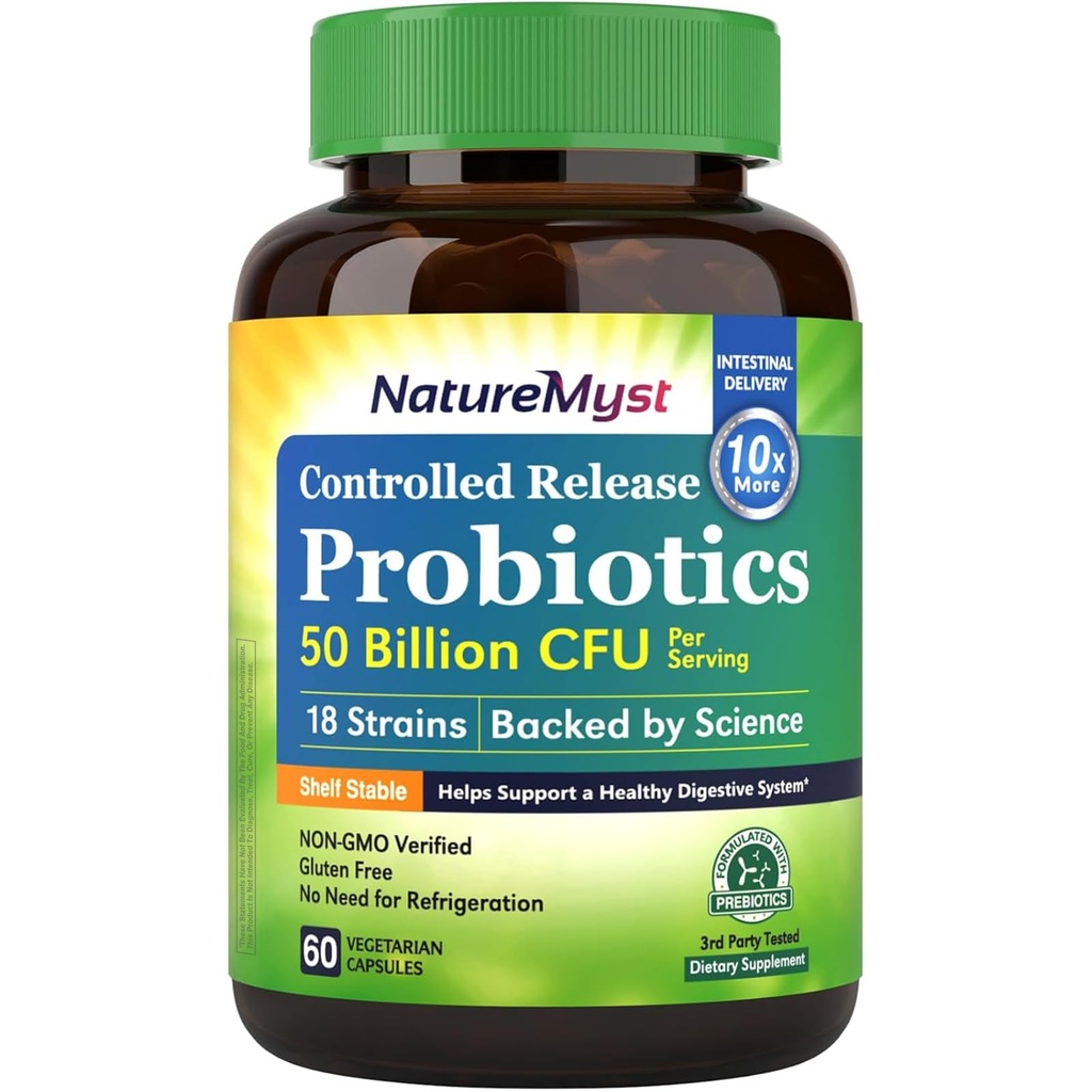 Προβιοτικά 50 δις ανά υπηρεσία, 18 Probiotic Strains, 60 Veggie Κάψουλες - Μη ΓΤΟ, Χωρίς γλουτένη
