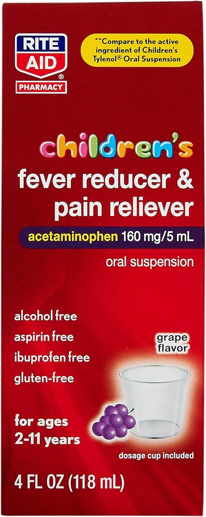 Acetaminophen, Grape Flavor, 160 mg - 4 fl oz 