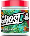 GHOST Greens Powder, Apple Cider - 30 Μερίδες - 19 Superfood Greens & Reds Σκόνη, Φρούτα, Λαχανικά, Spirulina, & Chlorella, Πρεβιοτικά, 10 Billion CFU Probiotic & Digestive Enzymes - Χωρίς γλουτένη