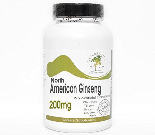 North American Ginseng 200mg ~ 200 Capsules - No Additives ~ Naturetition Supplements