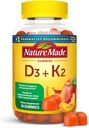 Φύση Κατασκευασμένη βιταμίνη D3 K2 Gummies, βιταμίνη D 5000 IU ανά υπηρεσία για οστά, δόντια, μύες και ανοσοποιητική υποστήριξη, 50 Gummy Βιταμίνες, 25 ημέρες προσφοράς