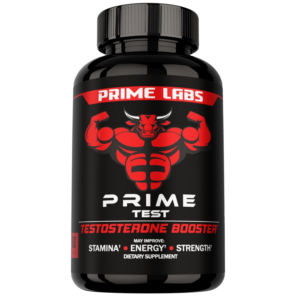 Prime Labs - Ανδρικό Booster τεστοστερόνης - Stamina, Αντοχή, & Δύναμη Booster - 60 Caplets