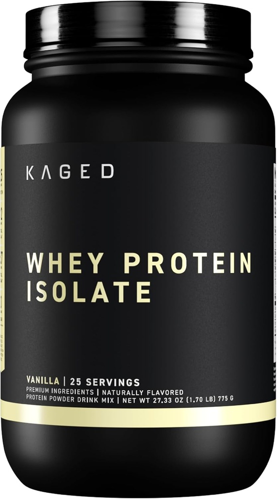 Kaged Whey Protein Isolate σκόνη Βανίλια 100% καθαρή χαμηλή λακτόζη Ορός γάλακτος μετά την αποκατάσταση των ποτών προπόνηση υποστηρίζει μυών-Κτίριο 25g ανά υπηρεσία 41 υπηρεσίες