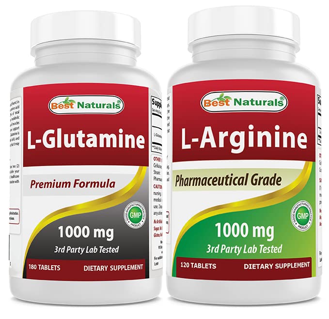 Best Naturals L-Glutamine 1000mg & L-Arginine 1000 mg