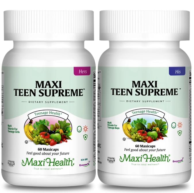 Girls & Boys Multivitamin Bundle με D3, Iron, Calcium, Biotin, Digestive Enzymes – Multi Vitamins for Energy, Immune & Mood Support – 60 Count Each